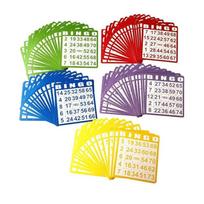 5 spalvų daugkartinio naudojimo BINGO žaidimo kortelės, storos kartono plokštės, idealiai tinka grupinėms veikloms, renginiams, senjorų centrams 1
