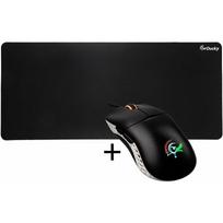 Ducky Feather Gaming Maus, ARGB - Kailh es, Black/weiß + Mauspad | GABU-445