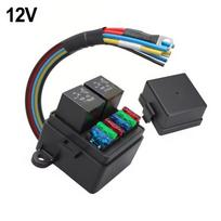 Lengvas montavimas 12V 24V relė 4 vietų saugiklių dėžutė IP65 atspari vandeniui 12V