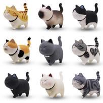 9 vnt./rinkinys Mielas lėlės katės skulptūrėlės dekoracija Galva sukiojama lėlės katės žaislas Darbalaukio dekoracijos ornaments