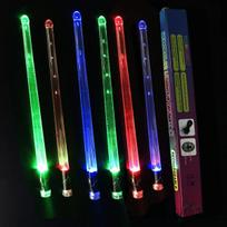 LED šviesą skleidžiančios būgnų lazdelės, 15 spalvų gradiento, įkraunamos su USB
