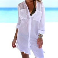Šifono paplūdimio Cover Up paplūdimio suknelė didelio dydžio Kaftan Bikini Cover Up maudymosi kostiumėlio dangčiai One Size tamsiai mėlyna spalva