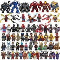 Suderinamos su Marvel LEGO minifigūrėlės Keršytojai Geležinis žmogus Žmogus-voras Statybiniai kaladukai Maži kaladukai Vaikų žaislai Atsitiktiniai stiliai Veiksmų figūrėlės priedai 40 pcs