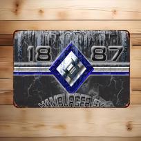 HSV Sirgalių Klubo Vintažinis Metalinis Sienų Dekoras  Tvirtas Garažui Vyro Urveliui Baro Dekoras   HSV  Ženklas Su Nudėvėta Juoda 20x30cm（7.8x11.8inch）