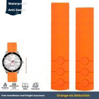 Tissot 1853 T044 prs516 Silikoninė apyrankė T044417a T044430a Mėlynas oranžinis guminis laikrodžio dirželis Metalinis sulankstomas sagtukas Priedai 20mm Width