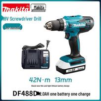 Makita DF488D 18V Akumuliatorinis suktuvas-gręžtuvas CN kištukas (adapteris įtrauktas)