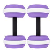 2PCS Water Dumbbells EVA Floating Dumbbell Fitness Barbells Equipment for Water Aerobic Exercise Purple and White