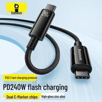 Baseus PD240W Type-C to Type-C Fast Charging Cable juoda spalva