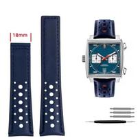 Originalios odos laikrodžio apyrankė 22 mm skirta TAG HEUER MONACO CARRERA CBL2115 Vyriška odinė kvėpuojanti laikrodžio dirželis Sulankstoma sagtelė Apyrankė 22mm