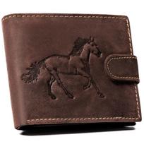 Vyriška odinė piniginė N992L-CHM-HORSE-BL RUDOS