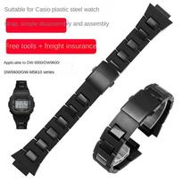 Casio G-SHOCK DW-5600 DW6900 DW9600 GW-M5610 Juodas Plastikinis Laikrodžio Dirželis Dirželis Išgaubtas kraštas 16mm Vyriškas Apyrankės Laikrodžio Aksesuarai 16mm juoda
