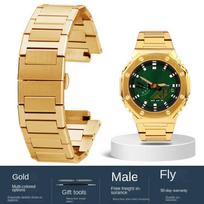 Skirta Casio GA-2100 GM2100 laikrodžio apyrankei G-SHOCK sodybos ąžuolo modifikuotas rafinuoto plieno laikrodžio grandinėlė plieninė vyriška apyrankė apyrankė 16mm