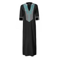 Women V-neck Short Sleeve Long Skirt With Side Slits XL Retro Long Skirt XXXXL geltona