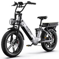 Elektrinis dviratis visureigis Onesport 20  500W variklis suaugusiųjų Ebike 48V 36AH pilnos pakabos 7 pavaros maksimali apkrova 120 kg OT08 Pro balta