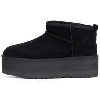 UGG CLASSIC ULTRA MINI su vilnos pamušalu, Klasikinis minimalistinis stilius, Universaliai madingi trumpi sniego batai moteriški Juodi 1135092BLK- 38