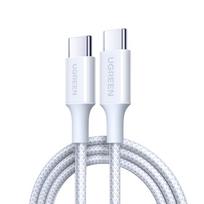 UGREEN Type-C to Type-C PD Fast Charging Cable balta spalva