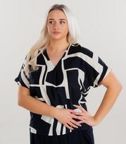 Vero Moda moteriška palaidinė 10307983*01, juodas/ natūrali balta