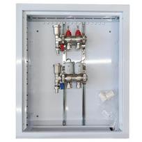 Grindinio šildymo kolektorius 2 kontūrų su terminėmis pavaromis NC AC230V ir debitomačiais | HT260379 | 9990000260379