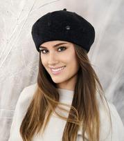 Kamea moteriška beretė LINDA*04, juoda, ONE