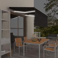 Markizė su uždanga/LED/vėjo jutikliu, antracito, 3x2,5m