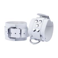Red Leather Ultra Leather White Restraints - Adjustable Cowhide, 6 cm Wide
