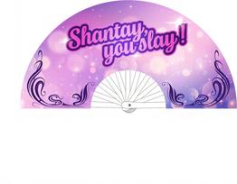 M Proud Shantay You Slay Decorative Folding Fan 64cm Purple Canvas