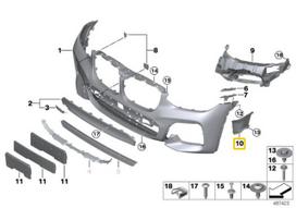 BMW X3 G01 X4 G02 Kairės Oro Užuolaidos Originalus 51118065149