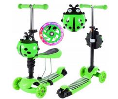 Triratis paspirtukas su stūmimo rankena Scooter 5in1, žalias