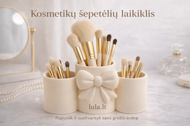 Makiažo šepetėlių laikiklis su kaspinu