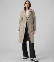 Vero Moda moteriškas paltas 10278330*01, smėlio spalvos/silv