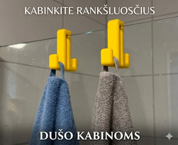 Kabliukas rankšluosčiui ant stiklo