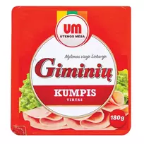 Virtas Giminių kiaulienos forminis kumpis GRIEŽ., 180 g Pirma rūšis