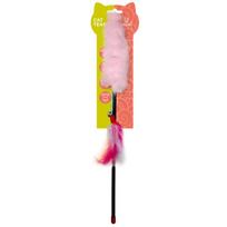 HIPPIE PET kačių žaislas meškerė su plunksnomis, rožinė, 45 cm