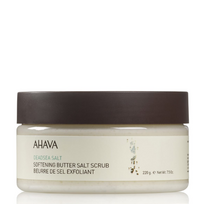AHAVA Deadsea Salt minkštinamasis sviestinis druskos šveitiklis, 220 g