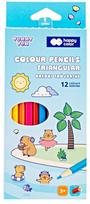 Spalvoti pieštukai 12sp. Happy Color tribriauniai Kapibara