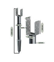Sraigtinis pamatas U formos 101 x 1300 mm