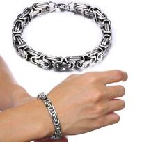 Vnox 8mm Punk Bizantiško pynimo grandinėlės apyrankės vyrams Nerūdijančio plieno sunkios vyriškos Pulseira 23cn