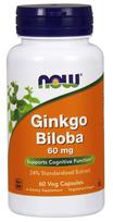 NOW Foods Ginkgo Biloba, 60mg - 60 kapsulių