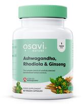 Osavi Ashwagandha + Rhodiola & Ginseng - 60 kapsulių