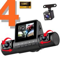 Car Dash Cam 4 kanalų juodos dėžės vairavimo kamera FHD 1080P priekinė kairė dešinė galinė naktinio matymo kilpa įrašymo įrašymo įrenginys vaizdo transporto priemonės DVR 4Ch DVR 0G
