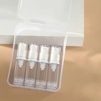 3/4 vnt. Įpildomas kelioninis buteliukų rinkinys 5ml/10ml/15ml Skaidrūs losjono siurbliniai buteliukai Etiketės Tuščias kosmetikos konteineris Kelionei