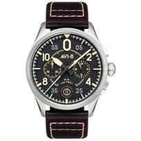 Vyriškas laikrodis AVI-8 Spitfire Lock Midnight Oak Chronograph Quartz AV-4089-01 juoda