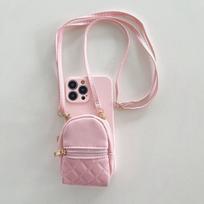 crossbody Necklace raištelis monetų piniginės krepšys telefono dėklas skirtas iphone 15 pro max 14 plus 13 pro 12 11pro xr xs max 7 8plus silikoninis dangtelis iphone 15 juoda