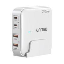 GaN tinklo įkroviklis - Unitek P1228AWH01-EU | 70W 2x USB-C 2x USB-A