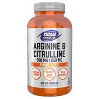 Now Foods Argininas ir citrulinas – 240 kapsulių