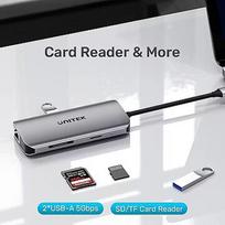 Unitek ACTIVE HUB USB-C 2X HDMI,SD,4K,RJ45,PD 100W D1122A01