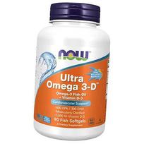 Ultra Omega-3 su Vitaminu D3, Ultra Omega 3-D, Now Foods 90 minkštų kapsulių (67128012) 90softgels