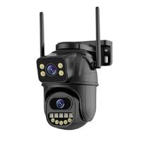 EU 4K 8MP WIFI PTZ IP kamera Dvigubas objektyvas su dvigubu ekranu Ai žmogaus automatinio sekimo spalvotas naktinis matymas ICsee lauko stebėjimo kamera NO SD Card
