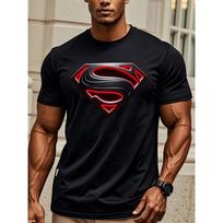 Europos dydžiai [Vyriški vasariniai marškinėliai] Teisingumo lyga Laisvalaikio vasariniai marškinėliai - Supermeno grafika Laisvas kirpimas Trumpomis rankovėmis T-shirt, Laisvalaikio vasaros drabužiai | Laisvalaikio S balta