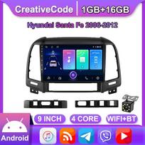„Android“ automobilinis radijas, skirtas „Hyundai Santa Fe 2006–2012“ automobiliniam daugialypės terpės grotuvui, GPS navigacijos galvos blokas, WIFI 1+16GB
